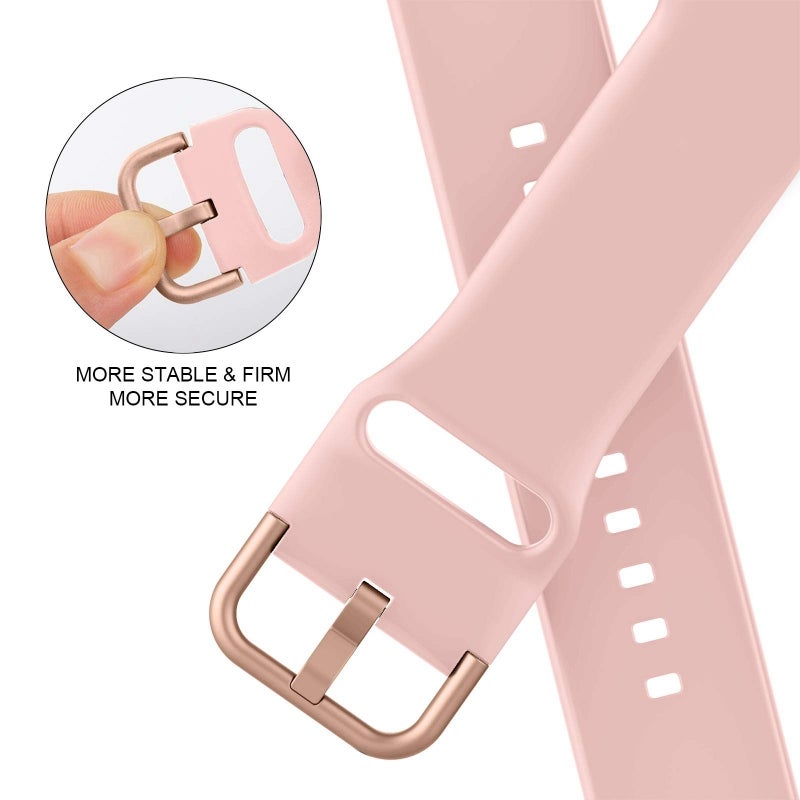 لساعة Apple Watch Series 10 46 مم سوار سيليكون بإبزيم دبوس (وردي) - Image 3